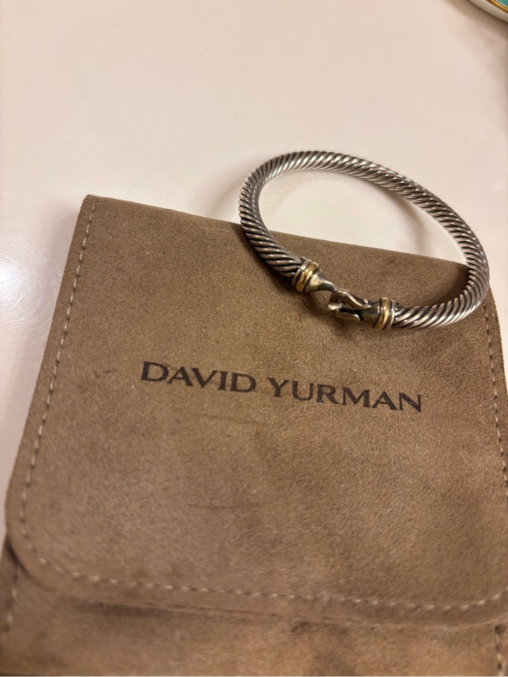 David Yurman Two-Tone Cable Bracelet in Silver & Gold Accents